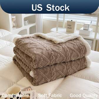 Sherpa Throw Blanket For Couch Twins, Soft Fuzzy Cabin Blanket And Throws, Warm Cozy Gift Blanket