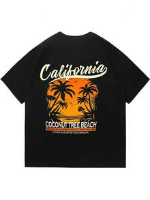 4pcs/Set Men's Casual Summer Vacation Style Short Sleeve T-Shirts Tee - Multicolor - View 4