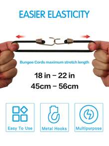 10er Pack Kleine Spannseile mit Haken, 25 cm Mini Schwarze Gummi Spannseile, Kurze Spannseile für Outdoor Camping, Elastisches Band