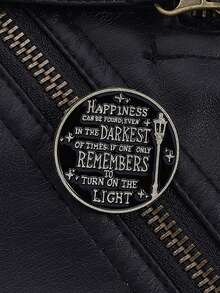 1PC REMEMBERS TO TURN ON THE LIGHT Enamel Pins Positive Quotes Metal Brooches Fashion Lapel Badge Backpack Jewelry Gift For Friends - Multicolor - View 6