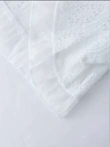 Summer Outfits For Women Hollow Lace Short Cardigan, Elegant Bubble Short Sleeve Cardigan, Women's Clothing