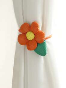 2 Pieces Large Cloth Flower Curtain Tieback Wedding Decorative Holdbacks Rope American Rustic Style Drapery Holder Clip For Girl's Room - Multicolor - View 9