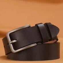 1pc Men's Fashionable Leather Belt, Rectangular Alloy Buckle, Classic Business And Casual Accessory, Durable Multipurpose, Suitable For Jeans And Chinos. Suitable For Teen Summer Casual Outdoor Athletic Or Vacation Travel Or Graduation Gifts Or Birthday Dress Accessories Or Daily Wear - Multicolor - View 3