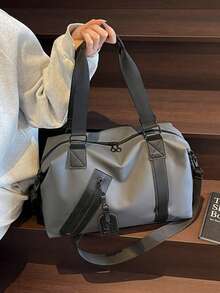 NingJia Large Capacity Handbag With Wet And Dry Separation, Business Trip/Travel/Fitness Shoulder Tote Bag - Grey - View 2