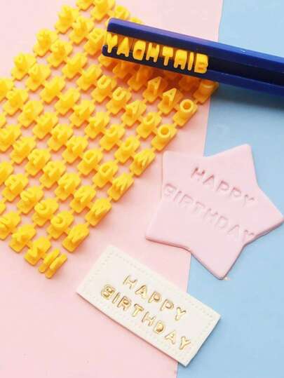 1 set Stampino per biscotti a forma di lettere, mini stampo creativo per biscotti da premere per la cottura