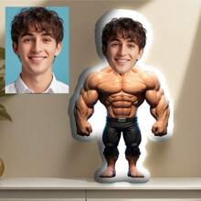 Customized Funny Pillow, Mini Throw Pillow, Custom Face Pillow, Macho Man Shaped Pillow, Unique Gift With Your Own Photo For Family, Friends, Lover,Durable,Breathable,Lightweight,Washable,Funny,Cute,Love,Soft,Comfortable,Elegant,Simple,Custom,Personalized,Unique,Ideal Gifts For Him,Ideal Gifts For Her,Him,Her,Boyfriend,Girlfriend,Dad,Mom,Family,Friends,For Anniversaries,For Mother's Day,For Birthdays,For Valentine's Day,For Graduation,For Father's Day,For Weddings,For Housewarming,Sofa,Bed,Car,Tea Room,Bedroom,Bathroom,Living Room,Dining Room