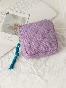 Large Capacity Grid Sanitary Napkin Storage Bag, Women's Cosmetic Bag, Coin Purse, Tampon Storage Bag, Coin Purse And Other Small Items Storage, Suitable For Underwear, Tampons, Menstrual Use Makeup Travel Toiletry Organizer Essentials Gifts Storage Zipper Accessories Nail Bags, Makeup Bag, Vanity, Make Up Bag, Storage, Makeup Organizer,Gifts For Women,Christmas Gifts,Gift Ideas For Women - Multicolor - View 14