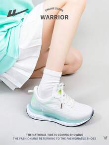 WARRIOR 2024 New Sports Style Women Outdoor Comfortable Fashion Running Shoes, Spring/Autumn Breathable Lace-Up Soft Bottom Non-Slip Casual Sneakers - Green - View 5
