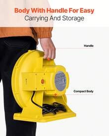 Inflatable Blower, 380W&450W, 0.5 & 0.6 H P Bounce House Blower, Pump Commercial Air Blower For Inflatables, Bouncy Castle Electric Air Blower Fan Perfect For Bounce House, Waterslides, Yellow - US A Type Plug(110-127V) - View 5