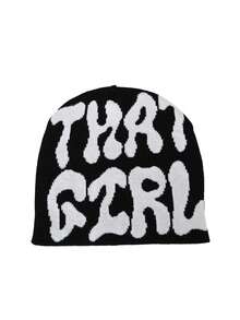 1pc Girl Acrylic Patterned Knit Beanie Hat, Lightweight Skull Design, Suitable For Spring, Autumn, Winter, Skiing, Cycling, Traveling - Multicolor - View 10