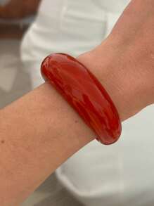 Thoughtfully Designed Smooth Surface Exaggerated Bangle, Niche Jewelry Vintage Bracelet