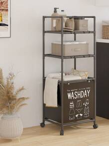 1pc Multilayer Bathroom Laundry Basket, Home Dirty Clothes Hamper, Bathroom Storage Rack, Rolling Dirty Clothes Basket