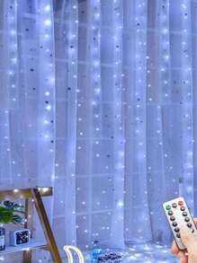Guirlande lumineuse à rideau à LED avec 8 modes et télécommande USB pour mariage, Noël, décoration de la maison et des festivals