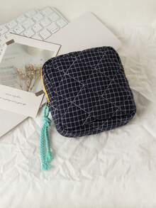 Large Capacity Grid Sanitary Napkin Storage Bag, Women's Cosmetic Bag, Coin Purse, Tampon Storage Bag, Coin Purse And Other Small Items Storage, Suitable For Underwear, Tampons, Menstrual Use Makeup Travel Toiletry Organizer Essentials Gifts Storage Zipper Accessories Nail Bags, Makeup Bag, Vanity, Make Up Bag, Storage, Makeup Organizer,Gifts For Women,Christmas Gifts,Gift Ideas For Women - Multicolor - View 11