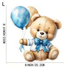 1pc/2pcs/3pcs Adorable Bear & Balloon Iron-On Heat Transfer Decal - DIY Clothing, T-Shirt, Pillow Decor Sticker - Multicolor - View 2