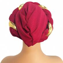 1pc Plain Color Polyester Headband Cap, Suitable For All Seasons, Wedding - Golden Braids - View 4