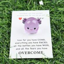 1-5pcs Cute Resin Hexagon Dragon Statue Figurines, Desk Decor, Come With Tiny Pocket Hug Card To Bring Comfort And Positivity To Loved Ones In Exams, Surgery Or Difficult Times, Wishing Them Good Luck