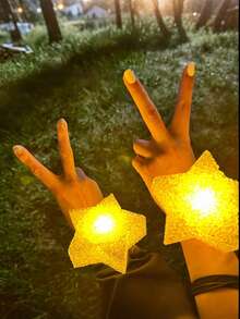 1 件手持星形 LED 灯，星灯装饰，适用于房间、节日、庆典、舞台装饰表演 - 白色 - 查看 4