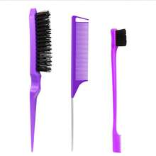 Bộ dụng cụ tạo kiểu tóc 12 món - Thích hợp sử dụng tại tiệm, bao gồm bộ lược, bình xịt, dụng cụ tết tóc, lược chải đuôi và lược chải cạnh - Bền, di động và phù hợp với mọi loại tóc (Đen) (Hồng) (Tím) - Nhiều màu - Xem 12