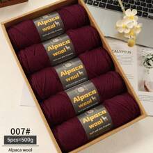 500g/245m Alpaka Wolle Garn, dickes Strickgarn für selbstgemachte Kleidung, Winterpullover, Schal, Mütze, Handschuhe, Knieschoner, Mehrfarbig, 5 Bälle/Packung