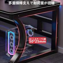 Computer Desk, PC Desk, Gaming Desk, Study Desk, Work Desk, Compact Desk, Width 80/100cm, Depth 50cm, Desk, For Work, Working From Home, Study Desk, Easy Assembly - Wood Color - View 2