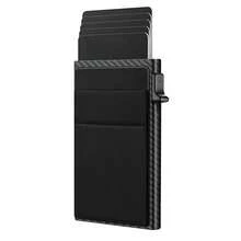 Anti-Theft Carbon Fiber Pattern PatternCards Protectors Card Holder Minimalist Smart Wallet RFID Protection Aluminum Metal Box Cardholder Case Gift For Men Gift For Husband Gift For Women Gift Ideas Small Gifts - Multicolor - View 11