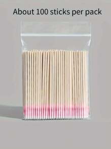 1000 Stücke/700 Stücke/500 Stücke/200 Stücke/100 Stücke/Packung Einweg-Holz-Mikro-Maskara-Bürsten ohne Fusseln, Wimpernverlängerungs-Werkzeug und Klebstoff-Entferner, Mini-Make-up-Pinsel