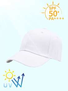 1pc Unisex Trucker Hats Baseball Cap Mesh Adjustable Breathable Snapback Sun Hats Outdoor Cap - White - View 2