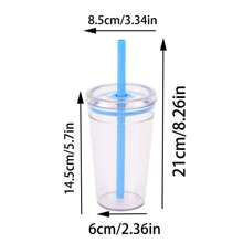 Tritan Clear Travel Insulated Mug - Leak Proof Straw Mug For Coffee And Foam Tea With Straw Brush, 16 Oz. Dishwasher Friendly.