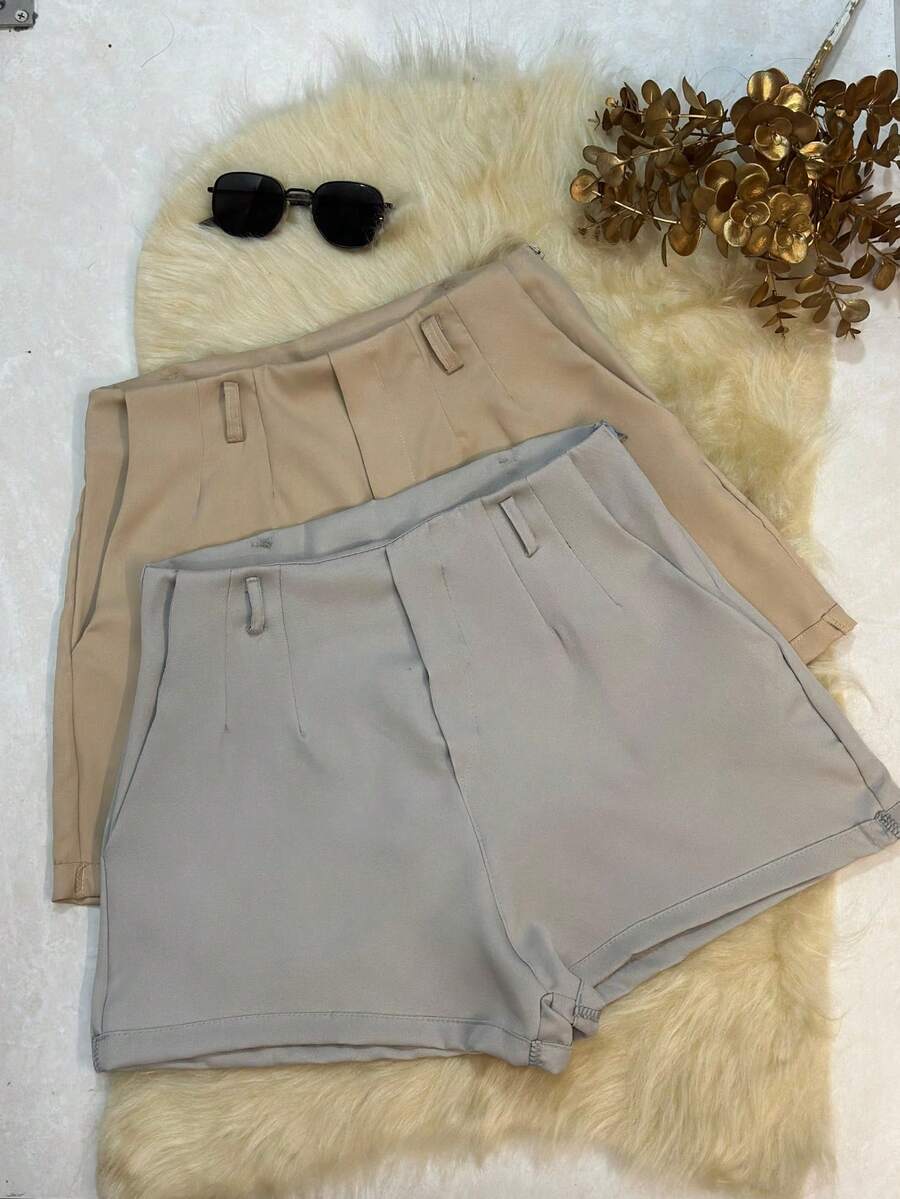 KIT 02 Shorts Alfaiataria ZRA Multi Colorido Feminino