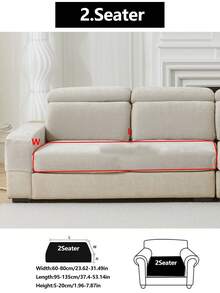 1件装弹力沙发套，防滑全覆盖沙发座套，400克高克重雪尼尔面料，四季皆宜，可机洗，防尘，宠物友好，适用于卧室、办公室、客厅组合空间以及L型沙发和1/2/3/4座沙发套 - 淺灰色 - 查看 19