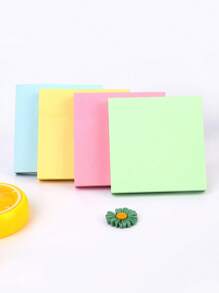 1pc Yellow/Green/Pink/Blue, Four-Color Sticky Notes Coloured Sticky Notes 2.99 X 3.97 Inch, Self-Adhesive Notes, Bright Sticky Notes, Colourful Rectangular Sticky Notes For Office, Home, School, Meeting