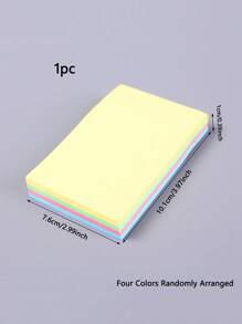 1pc Yellow/Green/Pink/Blue, Four-Color Sticky Notes Coloured Sticky Notes 2.99 X 3.97 Inch, Self-Adhesive Notes, Bright Sticky Notes, Colourful Rectangular Sticky Notes For Office, Home, School, Meeting