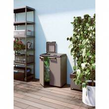 Split Base Indoor Outdoor Multi Purpose Recycling Cabinet Grey/Black - Grey - View 5