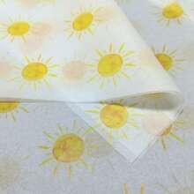 10/50/100 张黄色太阳印花礼品包装薄纸，适用于 DIY 工艺品、派对礼品、鲜花/衣服包装、生日礼物和各种场合装饰 - 黃色太陽 - 查看 1