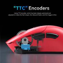 ATTACK SHARK R1 Wireless Gaming Mouse, 3-Mode Connection (2.4G/Wired/Bluetooth 5.2), 55g Lightweight Design, 18K DPI Optical Sensor, 20 Million Keystroke Lifespan, Ergonomic Design, Compatible With PC/Laptop/Windows System - Multicolor - View 6