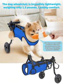 1 件套狗轮椅安全带套装，可调节行动辅助器，适用于残疾宠物后腿，适合贵宾犬、泰迪等小型宠物，适合体重 2-9 公斤的后肢残疾宠物、瘫痪的老年犬、受伤康复