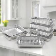 10 pièces/set Bacs en aluminium jetables, 12,4 x 8,5 x 2 pouces, durables pour la cuisson, la cuisine, le camping et les voyages