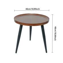 2pcs Modern Minimalist Round Wooden Coffee Tables, Practical And Durable