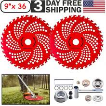 9"X 36 Teeth Carbide Tipped Blade Kit For Brush Cutter Trimmer W-Eed Eater 2 Pack, Fit For Brush Cutter, Trimmer, W-Eed Eater - 紅色 - 查看 1