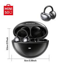Miniso Cuffie senza fili per traduzione AI MS192, con bassi profondi, alti chiari e voci delicate, per un suono potente. Possono essere indossate per 24 ore senza alcuna sensazione sgradevole. Design alla moda degli auricolari a forma di pianeta, adatti per corsa, ciclismo e altri sport - Viola MS192 AI - Visualizzare 6