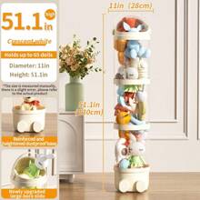 1pc 25.5 Inch/51.1 Inch Zipper Transparent Doll Storage Bin, Astronaut Shaped Round Storage Container, Large Capacity Dustproof & Portable