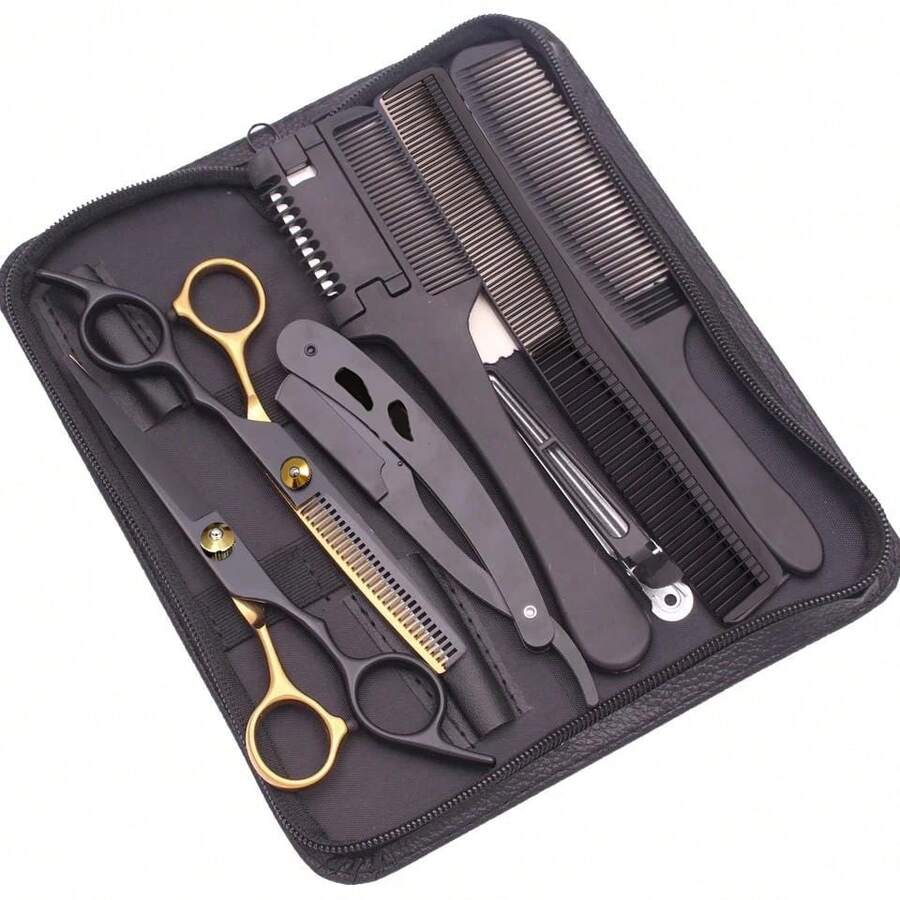 Bộ 1/7/9 chiếc kéo cắt tóc chuyên nghiệp 6 inch, kéo tỉa tóc, kéo cạo tóc dùng cho salon, tiệm cắt tóc và gia đình, thép Nhật Bản, kéo cắt tóc chuyên nghiệp 6 inch, kéo tỉa tóc, dụng cụ tạo kiểu tóc.