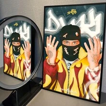 1PC Rapper Pop Singer Decorative Painting Poster Anime Poster HD Retro Poster Suitable For Home Cute Room Decoration, Exquisite Furniture Decoration, Frameless - Multicolor - View 16