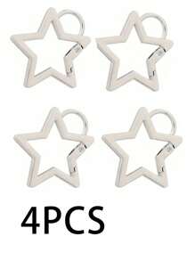 1/2 pièces Mousqueton en alliage de zinc en forme d'étoile, boucle à ressort, boucle de connexion décorative, pour porte-clés, boucle de décoration de sac à dos, pendentif etc. usage quotidien, très convient pour les étudiants, travailleurs et adolescents