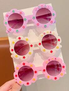 2/3/4件装 2026新款 男女童可爱漂亮经典星花儿童时尚眼镜，仅卡片展示，不含运费 - 彩色 - 查看 7