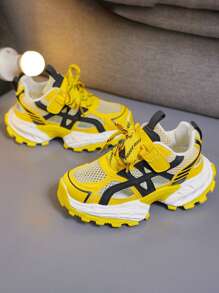1 Pair Girls' Fashion Versatile Casual Chunky Sneakers, Spring New Arrival