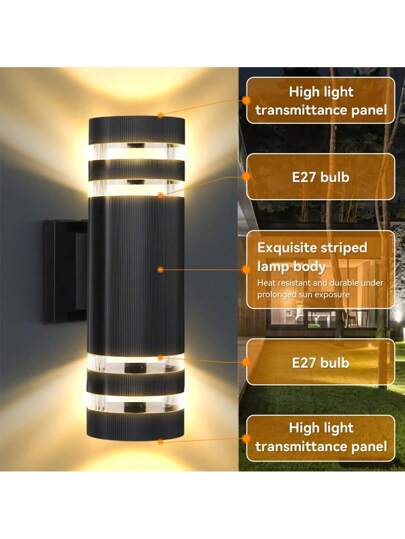 CANMEIJIA Customizable Outdoor Wand Lamp, Acrylic Bloemen Pattern Crystal Appearance, IP65 Waterproof LED Indoor/Outdoor Home Light, E27 Bulb Holder, Square/Round Fixture Patio, Staircase, Street, Spaces view 4