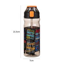 1pc 600ml Leakproof Plastic Water Bottle Fitness Sports Water Bottle With Strap For Office, Gym, Outdoor Sports