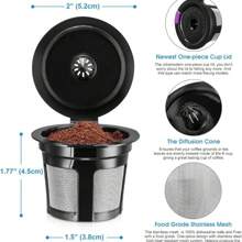 4 piezas Cápsulas reutilizables, Filtros de café reutilizables universales con malla de acero inoxidable, aptos para cafeteras 1.0 y 2.0